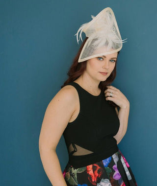 Ivory Fascinator - The Hat Hive