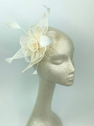 Ivory Fascinator - The Hat Hive