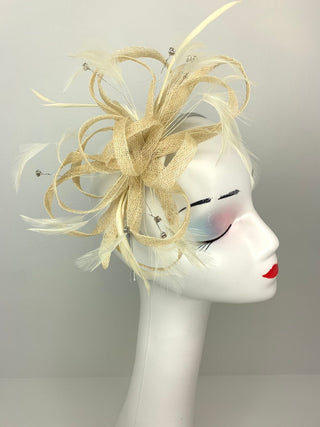 Ivory rhinestone fascinator, ivory Fascinator - The Hat Hive