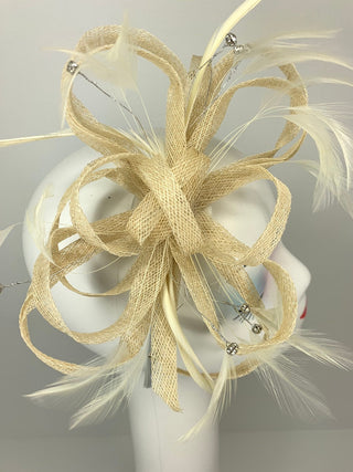 Ivory rhinestone fascinator, ivory Fascinator - The Hat Hive