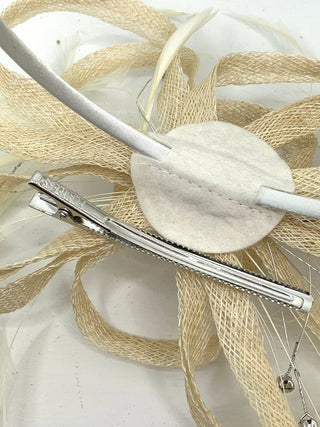 Ivory rhinestone fascinator, ivory Fascinator - The Hat Hive