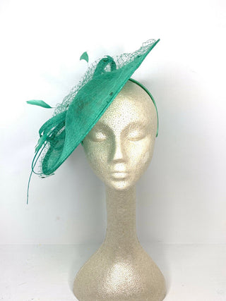 Jade Green Fascinator Hatinator Derby Hat, - The Hat Hive