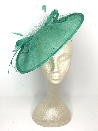 Jade Green Fascinator Hatinator Derby Hat, - The Hat Hive