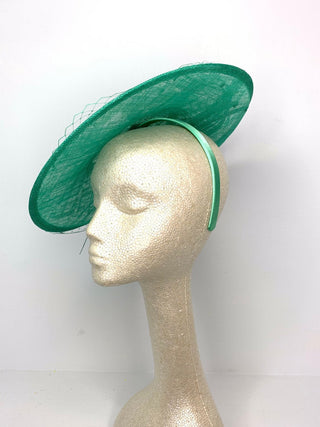 Jade Green Fascinator Hatinator Derby Hat, - The Hat Hive