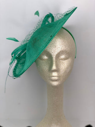 Jade Green Fascinator Hatinator Derby Hat, - The Hat Hive