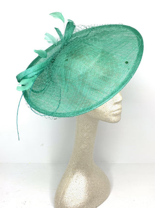 Jade Green Fascinator Hatinator Derby Hat, - The Hat Hive