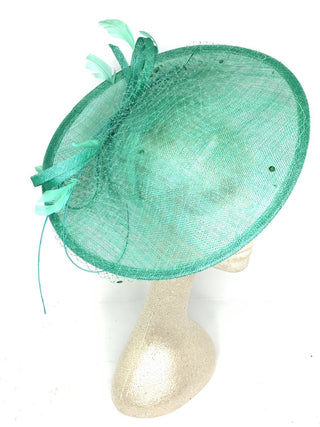 Jade Green Fascinator Hatinator Derby Hat, - The Hat Hive