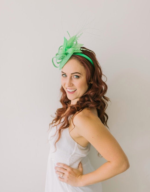 Kelly Green Mini Fascinator, Tea Party Hat for women, Church Hat, Kent The Hat Hive Kelly Green Mini Fascinator, Tea Party Hat for women, Church Hat, Kent The Hat Hive