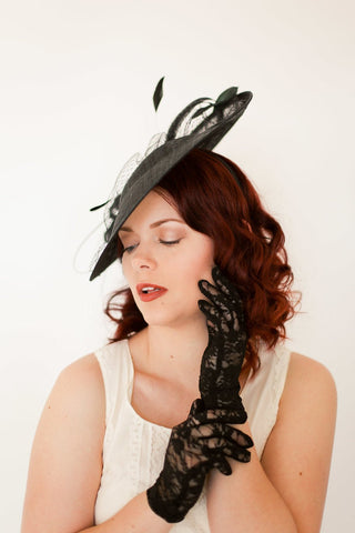 large Black Fascinator - The Hat Hive