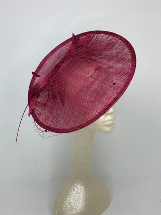 large Burgundy Fascinator Hatinator Derby Hat - The Hat Hive