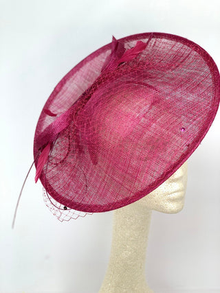 large Burgundy Fascinator Hatinator Derby Hat - The Hat Hive