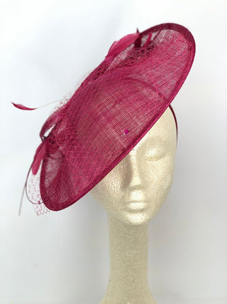 large Burgundy Fascinator Hatinator Derby Hat - The Hat Hive