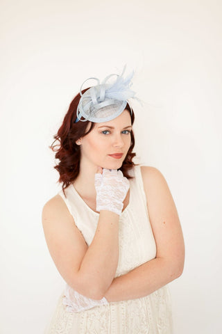 light Blue, sky blue Fascinator - The Hat Hive