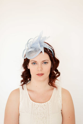light Blue, sky blue Fascinator - The Hat Hive