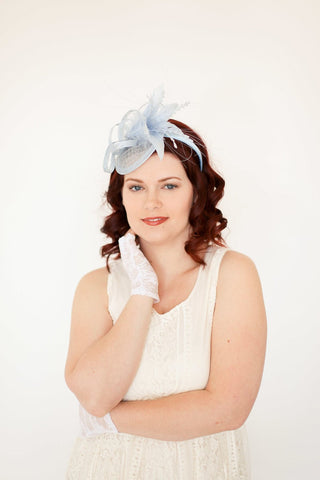 light Blue, sky blue Fascinator - The Hat Hive