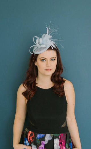 light Blue, sky blue Fascinator - The Hat Hive