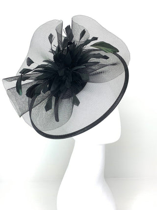 Mesh Black Fascinator, Black Derby Hat, Women's Tea Party Hat, Church Hat, Derby Hat, Fancy Hat, Royal Hat, The Celeste, wedding hat - The Hat Hive