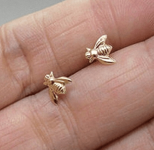 MINI BEE GOLD EARRINGS - The Hat Hive