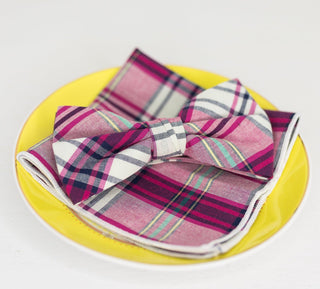 Multi Color Plaid Bow Tie - The Hat Hive
