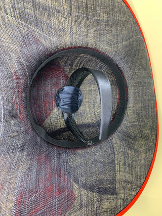 Navy and red Sinamay Derby Hat - The Hat Hive