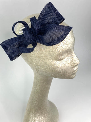 Navy Blue Fascinator, Womens Tea Party Hat, Church Hat, Derby Hat, Fancy Hat, Navy Blue Hat, Tea Party Hat, wedding hat - The Hat Hive