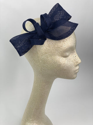 Navy Blue Fascinator, Womens Tea Party Hat, Church Hat, Derby Hat, Fancy Hat, Navy Blue Hat, Tea Party Hat, wedding hat - The Hat Hive