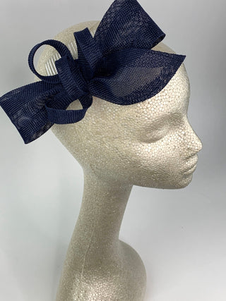 Navy Blue Fascinator, Womens Tea Party Hat, Church Hat, Derby Hat, Fancy Hat, Navy Blue Hat, Tea Party Hat, wedding hat - The Hat Hive