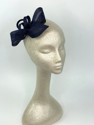 Navy Blue Fascinator, Womens Tea Party Hat, Church Hat, Derby Hat, Fancy Hat, Navy Blue Hat, Tea Party Hat, wedding hat - The Hat Hive