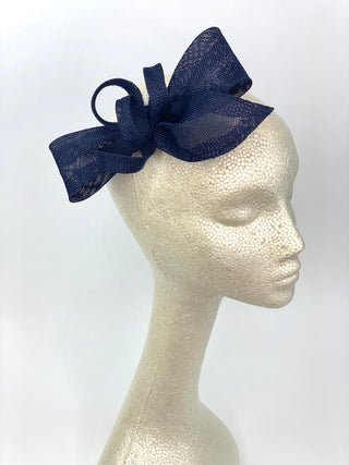Navy Blue Fascinator, Womens Tea Party Hat, Church Hat, Derby Hat, Fancy Hat, Navy Blue Hat, Tea Party Hat, wedding hat - The Hat Hive