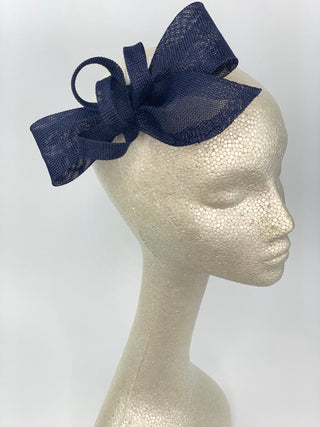 Navy Blue Fascinator, Womens Tea Party Hat, Church Hat, Derby Hat, Fancy Hat, Navy Blue Hat, Tea Party Hat, wedding hat - The Hat Hive