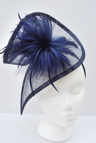 Navy Blue Fascinator, Womens Tea Party Hat, Church Hat, Wedding Hat, Church Fascinator, Derby Hat, Kentucky Derby Hat, English Hat, - The Hat Hive