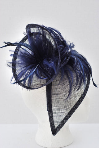 Navy Blue Fascinator, Womens Tea Party Hat, Church Hat, Wedding Hat, Church Fascinator, Derby Hat, Kentucky Derby Hat, English Hat, - The Hat Hive