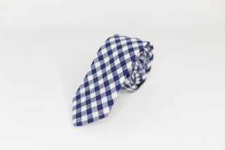 Navy Checker Neck Tie - The Hat Hive