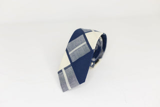 Navy& Ivory Neck Tie - The Hat Hive