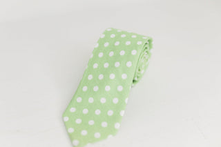 Pastel Green Polka Dot Tie - The Hat Hive