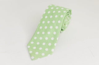 Pastel Green Polka Dot Tie - The Hat Hive