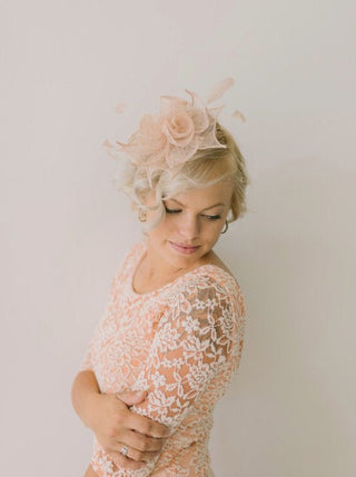 Pastel Pink Fascinator, Tea Party Hat, Church Hat, Kentucky Derby Hat, Fancy Hat, Pink Hat, Tea Party Hat, wedding hat, British Hat - The Hat Hive