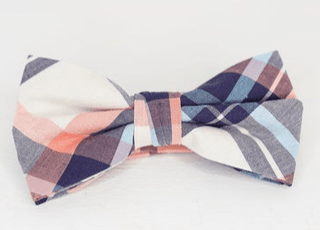 PASTEL PINK PLAID BOW TIE - The Hat Hive