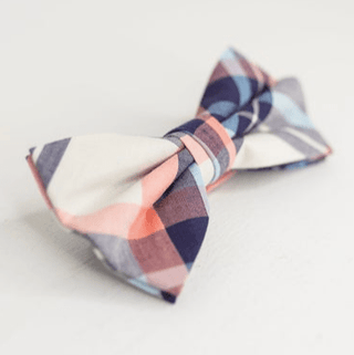 PASTEL PINK PLAID BOW TIE - The Hat Hive