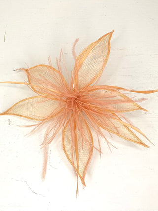 Peach Blush Fascinator, Tea Party Hat, Bridal wedding hat, Derby Hat, Formal Hair Piece, Woman's Hair Clip, British Fancy Hat, - The Hat Hive