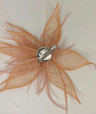 Peach Blush Fascinator, Tea Party Hat, Bridal wedding hat, Derby Hat, Formal Hair Piece, Woman's Hair Clip, British Fancy Hat, - The Hat Hive