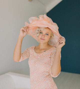 Peach pink Kentucky Derby Hat - The Hat Hive