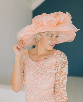 Peach pink Kentucky Derby Hat - The Hat Hive