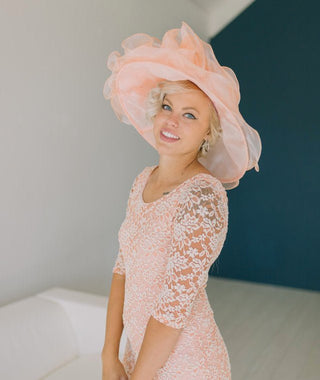 Peach pink Kentucky Derby Hat - The Hat Hive
