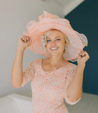 Peach pink Kentucky Derby Hat - The Hat Hive