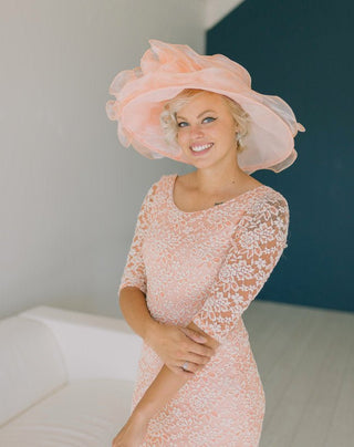 Peach pink Kentucky Derby Hat - The Hat Hive