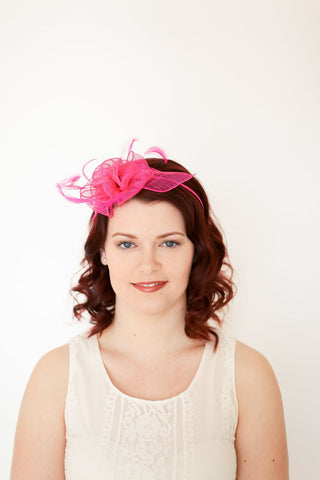 Pink Fascinator, Womens Tea Party Hat, Church Hat, Derby Hat, Fancy Hat, Pink Hat, Tea Party Hat, wedding hat, British Hat - The Hat Hive
