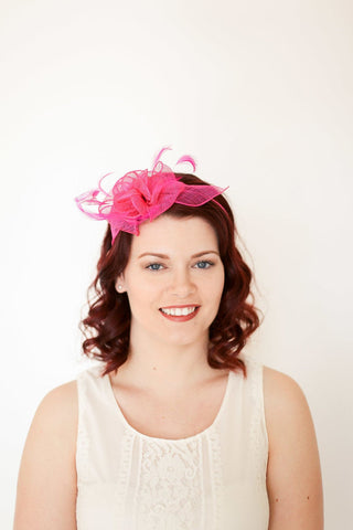 Pink Fascinator, Womens Tea Party Hat, Church Hat, Derby Hat, Fancy Hat, Pink Hat, Tea Party Hat, wedding hat, British Hat - The Hat Hive