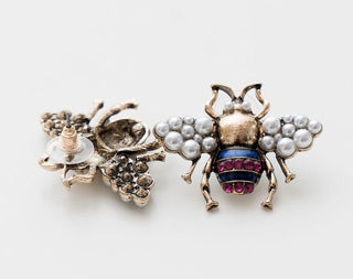 PINK PEARL VINTAGE BEE EARRINGS - The Hat Hive
