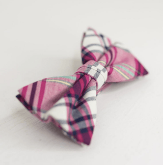 PINK PLAID BOW TIE - The Hat Hive